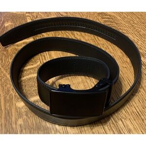 Lavemi Men's Real Leather Ratchet Black Dress Belt with Automatic Buckle 36-44